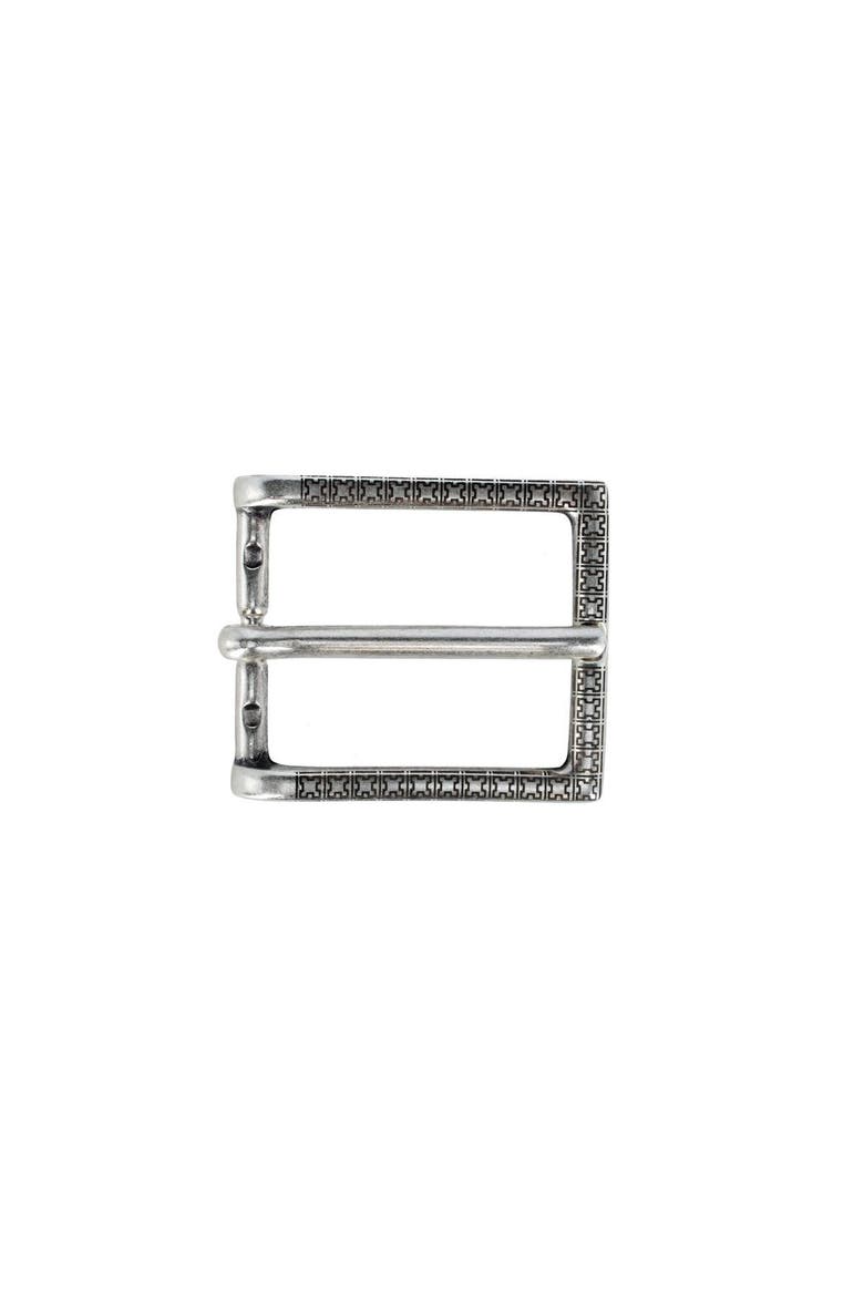 30mm Lasered Patterned Solid Brass Italian Harness Belt Buckle, Main, color, English Silver