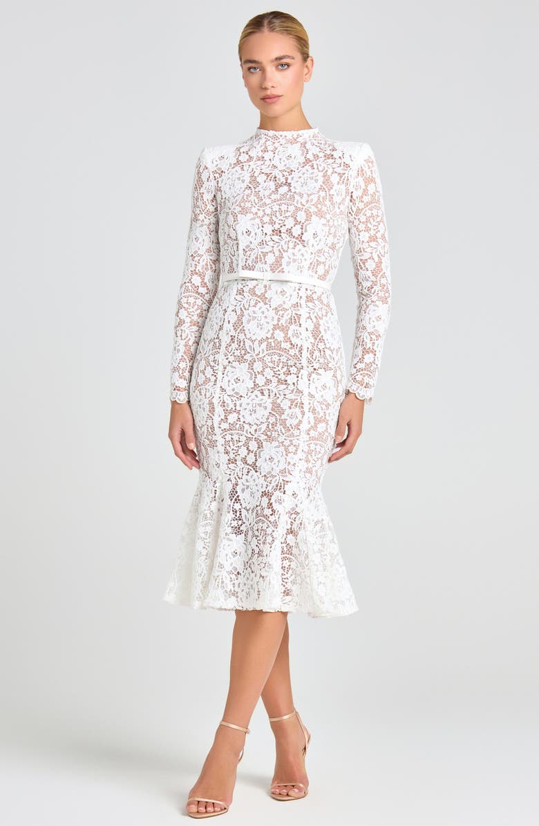 NADINE MERABI Juliette Long Sleeve Lace Cocktail Dress, Alternate, color, 