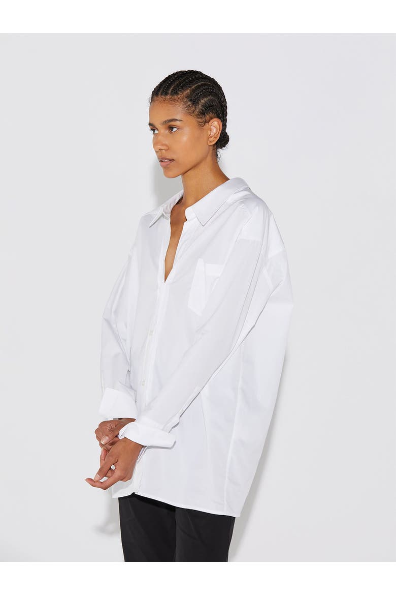 Petra Cotton Poplin Boyfriend Oversize Shirt, Alternate, color, White