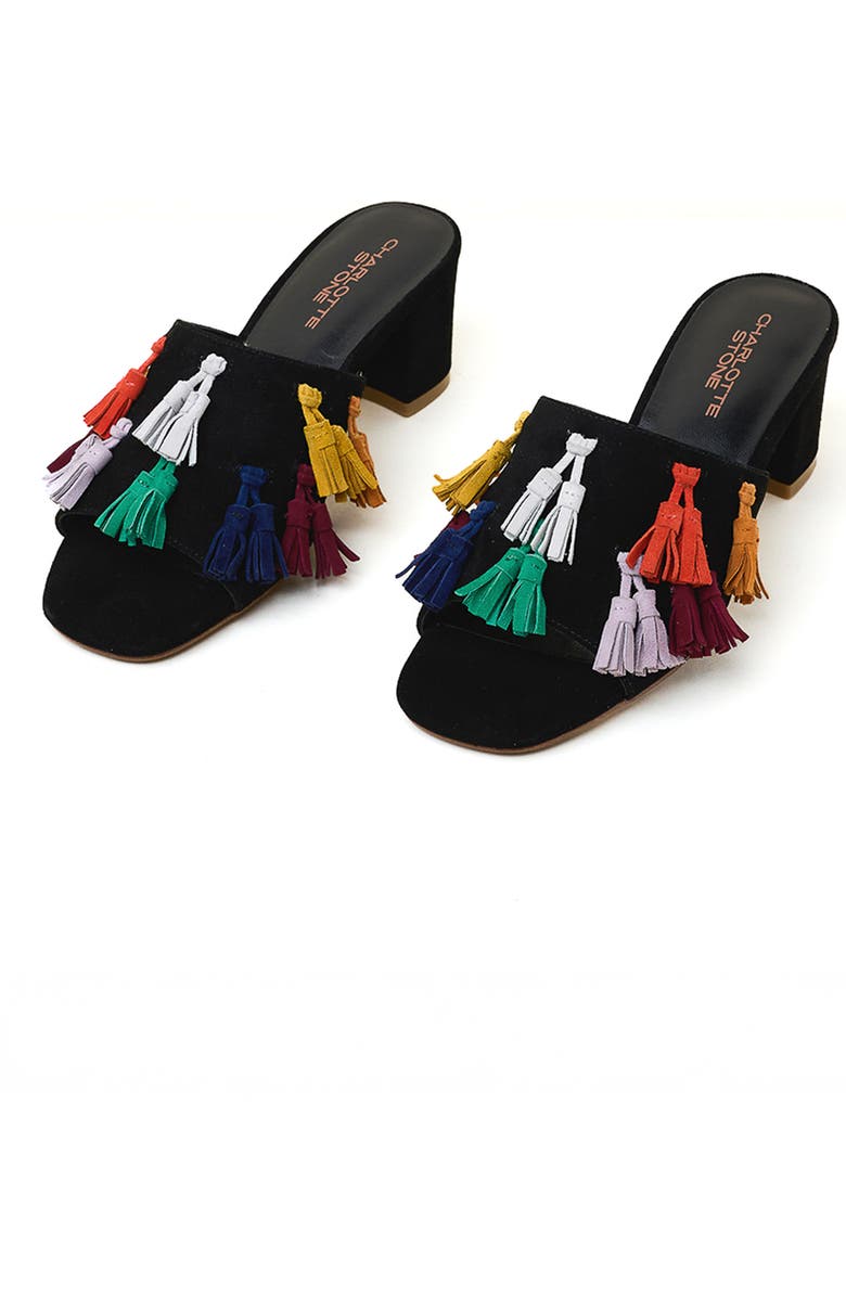 Charlotte Stone Lorraine Tasseled Mule Slide Sandal, Main, color,