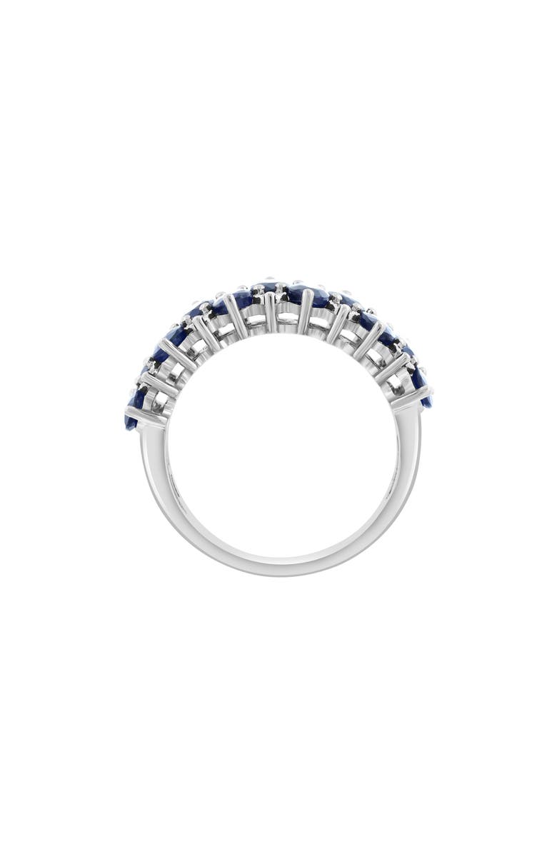 EFFY Sterling Silver Oval Sapphire & Round Diamond Band Ring, Alternate, color, Blue