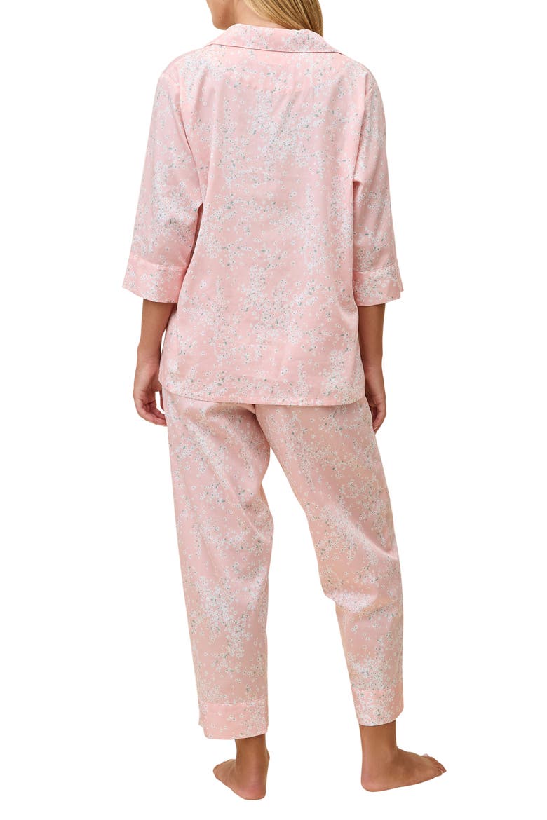 Cheri Blossom Crop Cotton Sateen Pajamas, Alternate, color, PINK