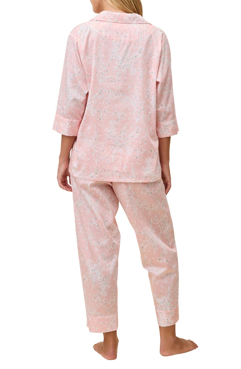 Papinelle Cheri Blossom Crop Cotton Sateen Pajamas, Alternate, color, Pink