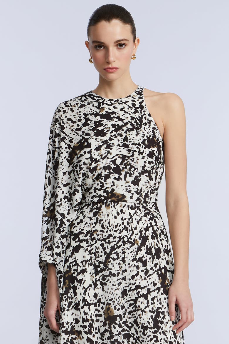 One Sleeve Midi Dress, Alternate, color, Dotty Print