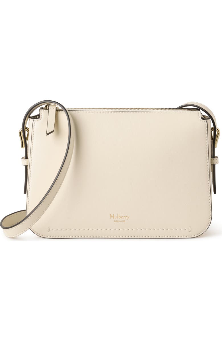 Mulberry Clovelly Leather Crossbody Bag, Main, color, Eggshell