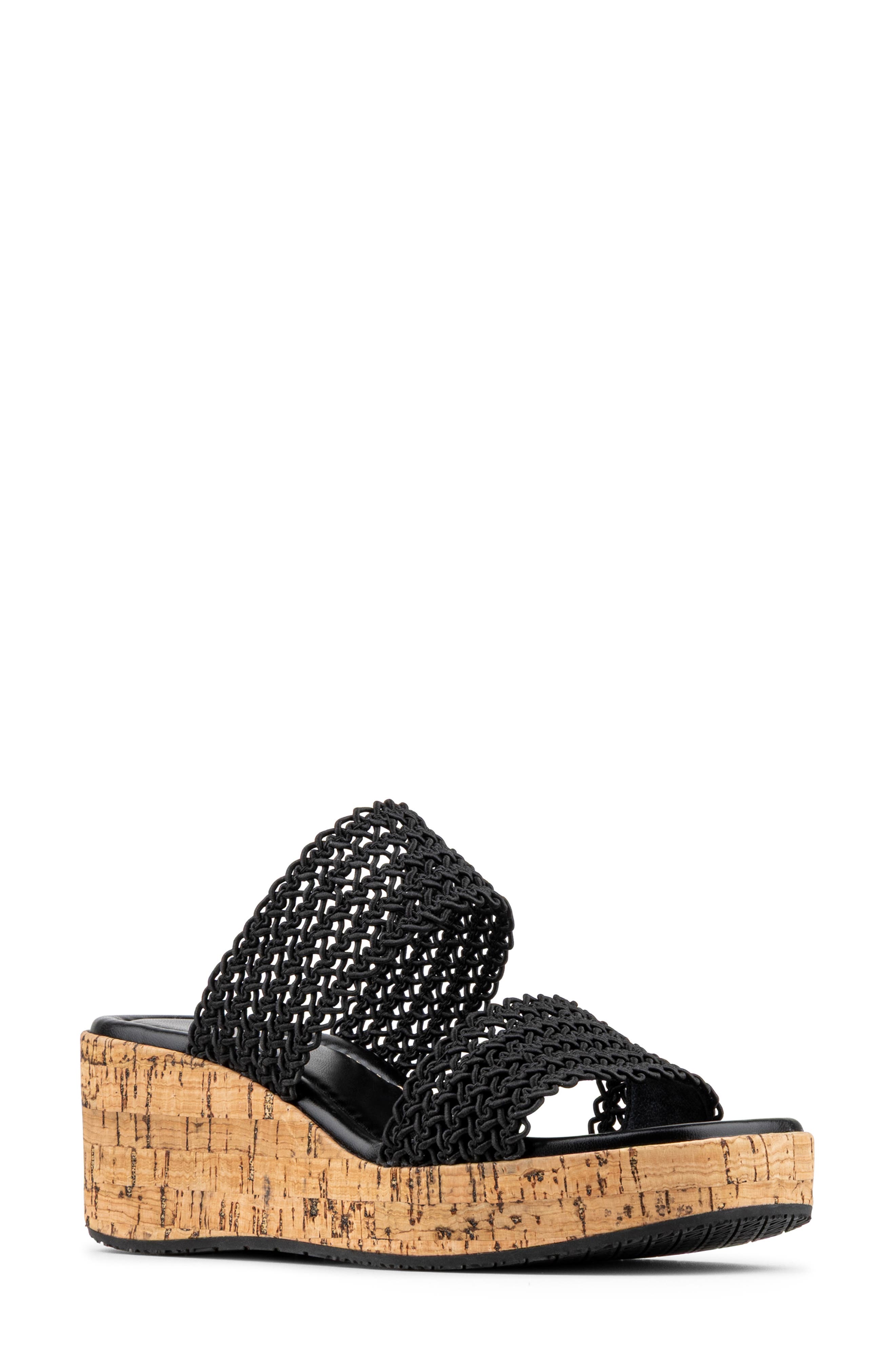 Donald Pliner Platform Wedge Sandal, Main, color, Black
