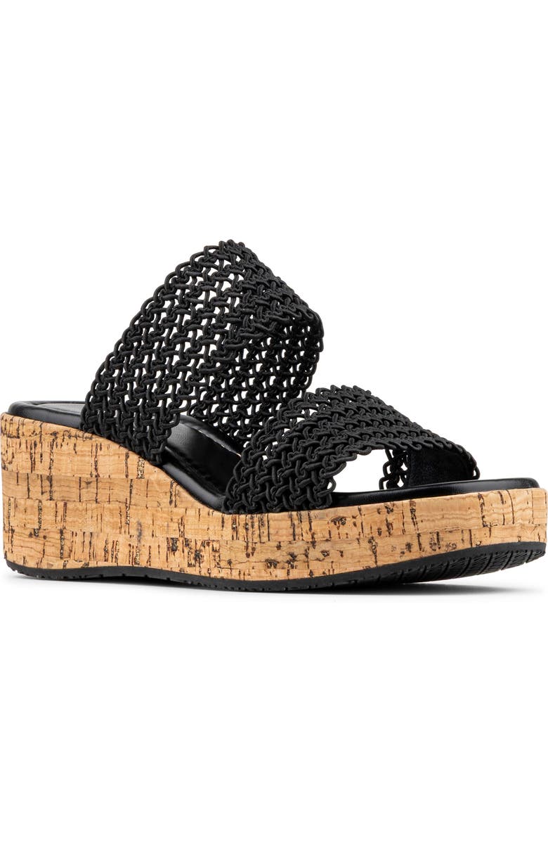 Donald Pliner Platform Wedge Sandal, Main, color, Black