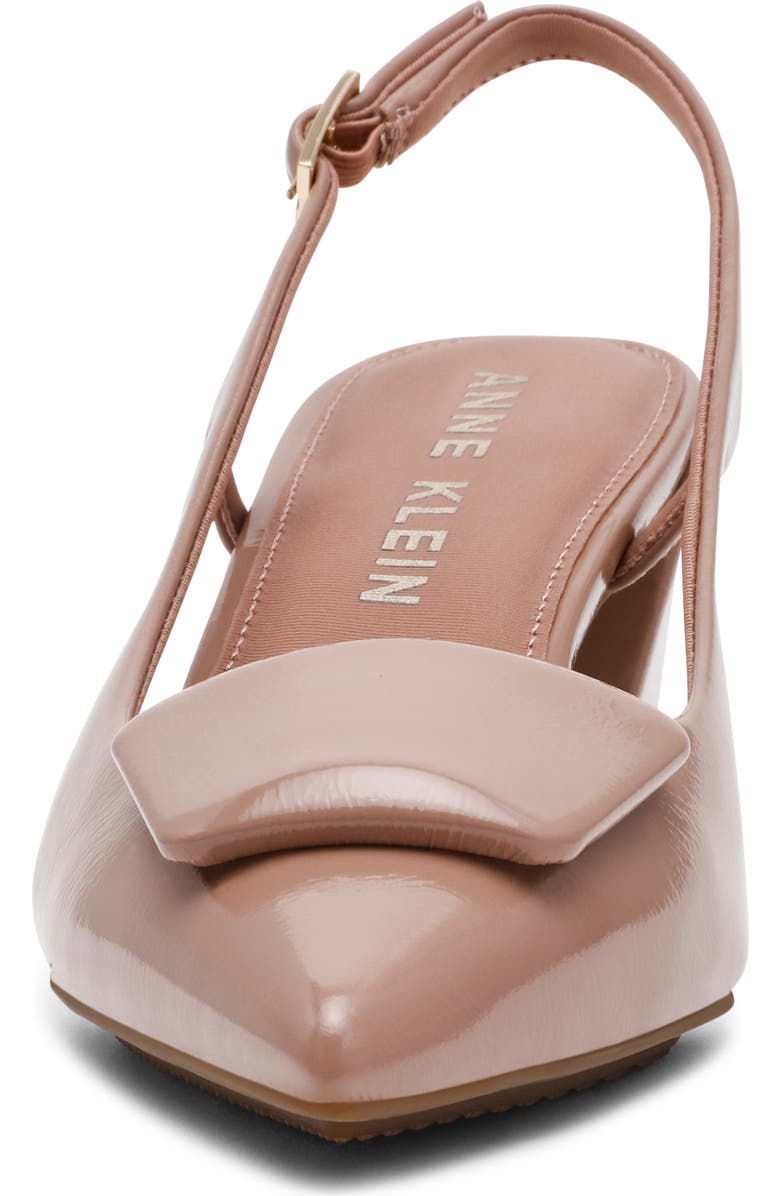 Anne Klein Renatta Slingback Pointed Toe Pump, Alternate, color, Beige Crinkle Patent