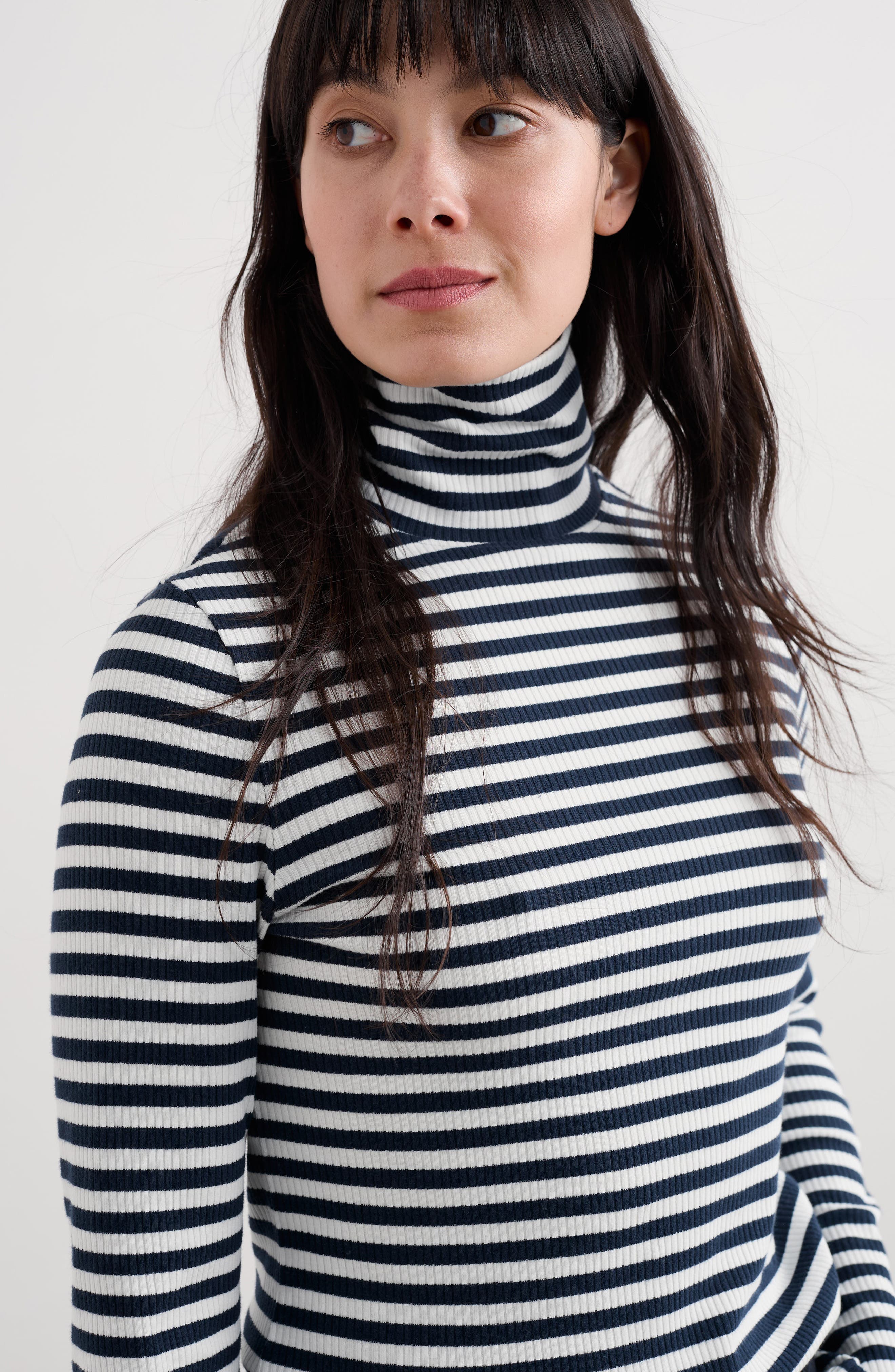 Hazel Stripe Cotton Turtleneck - image 2
