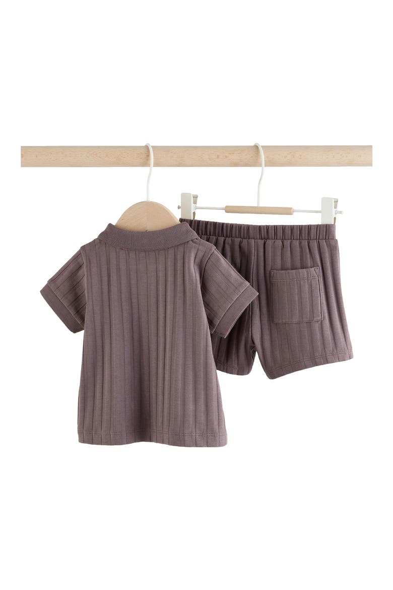 Polo Shirt & Shorts, Alternate, color, BROWN