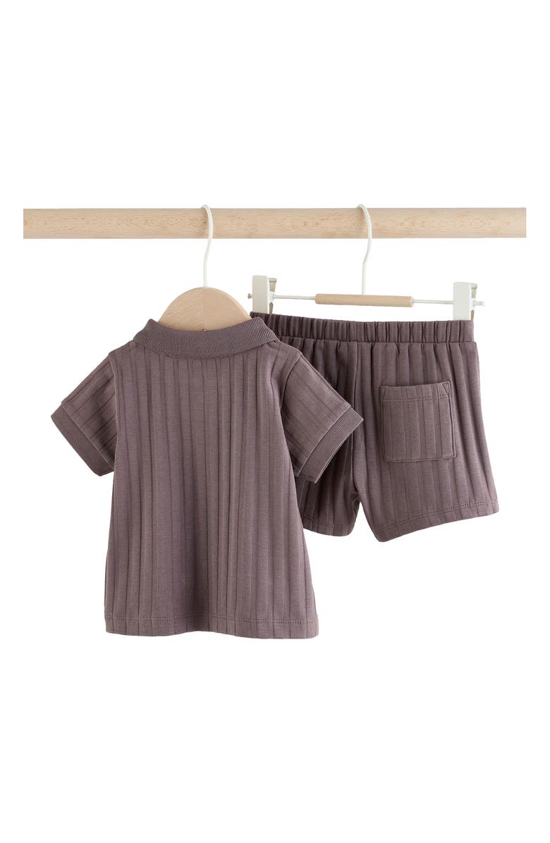 NEXT Polo Shirt & Shorts, Alternate, color, Brown