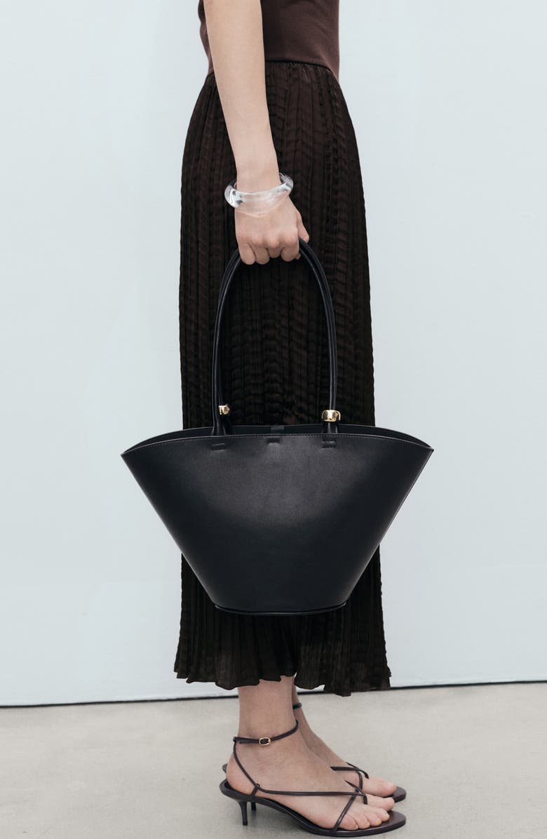 MANGO Mixed Media Sleeveless Dress, Alternate, color, Brown