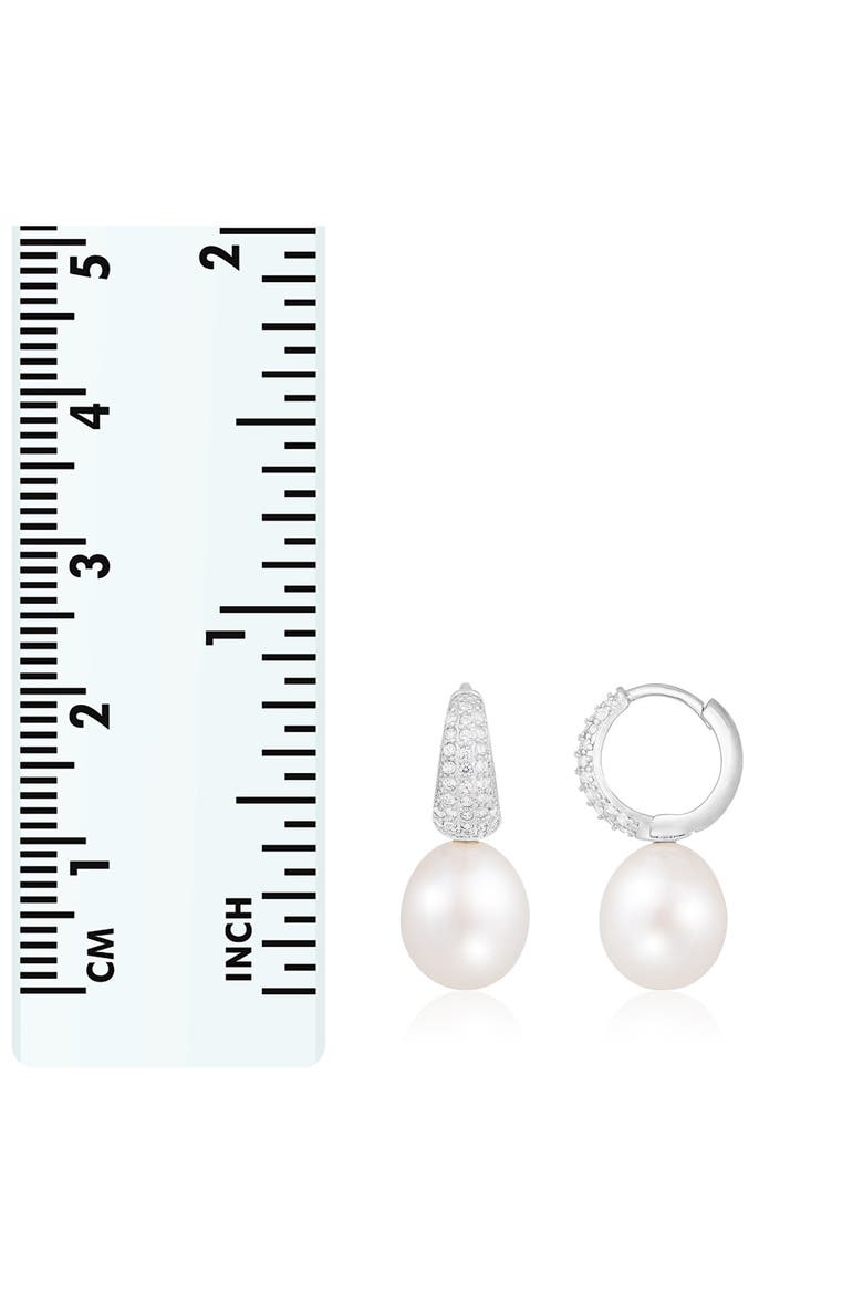 Freshwater Pearl Hoop Earrings, Alternate, color, WHITE