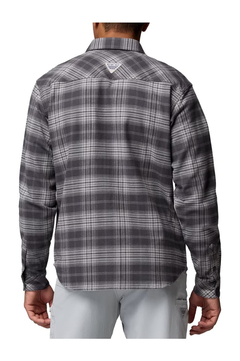 Big & Tall Pfg Topwater Tech Flannel Sport Shirt V2, Alternate, color, SHARK SHEER