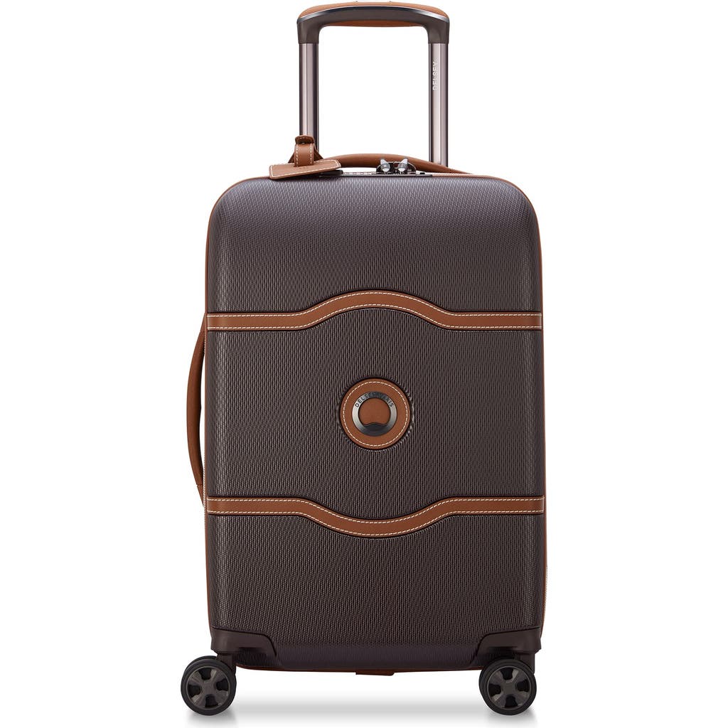 Delsey Paris Chatelet Air 2.0 Carry On 19 Inch Hardside Luggage With Spinner Wheels In Brown