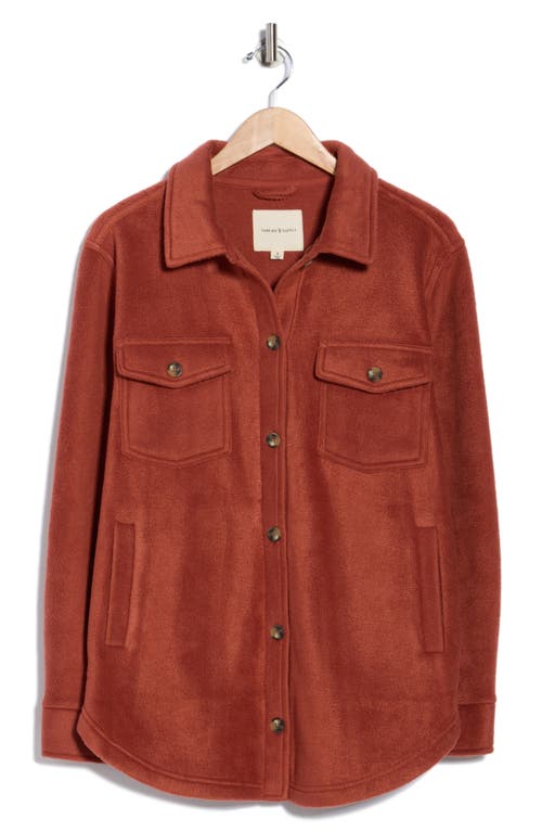 Thread & Supply Polar Fleece Shacket In Brown