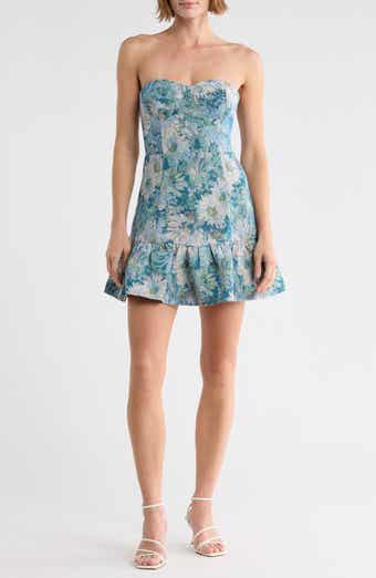 Luna Floral Brocade Strapless Minidress
