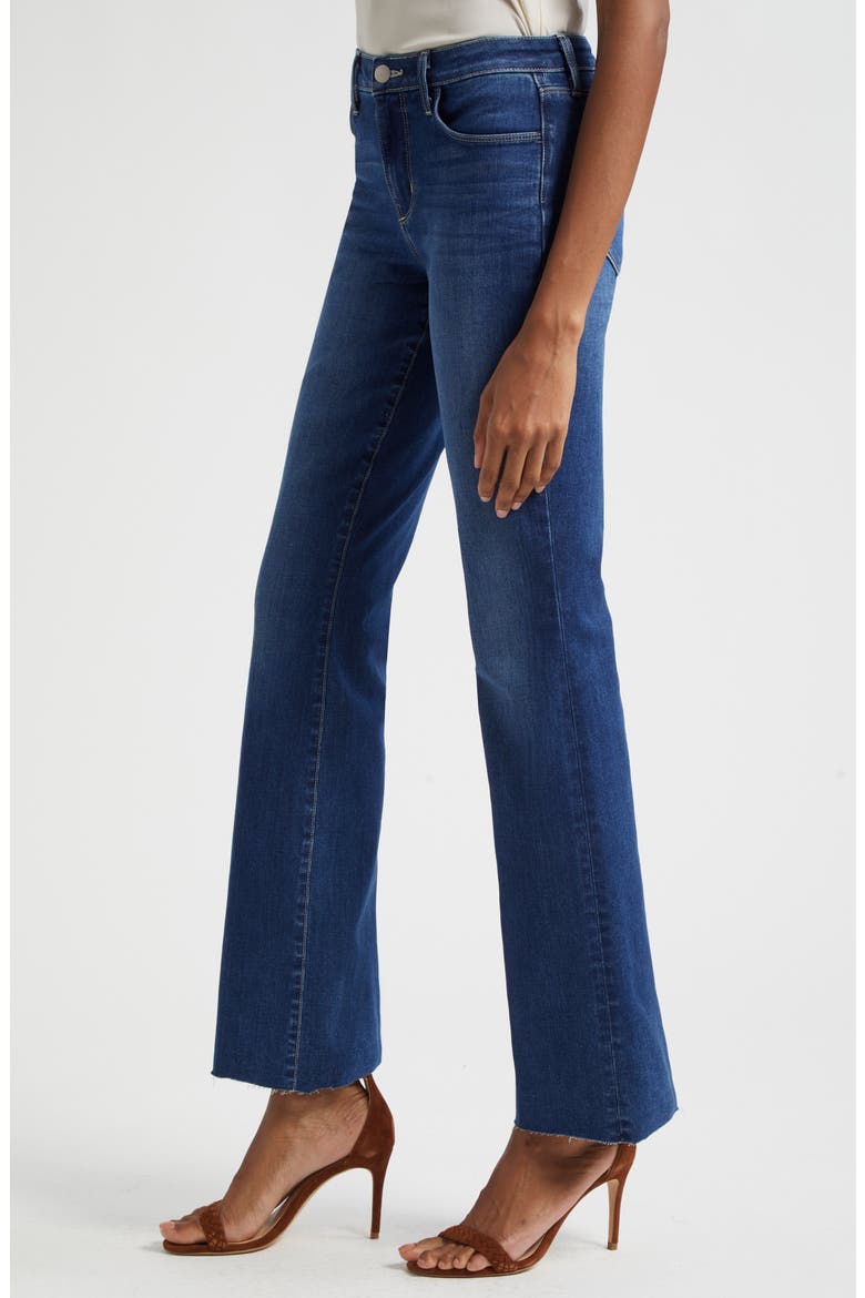 Ruth High Waist Raw Hem Straight Leg Jeans, Alternate, color, MARLIN