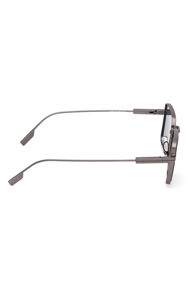 ZEGNA 56mm Rectangular Polarized Sunglasses, Alternate, color,