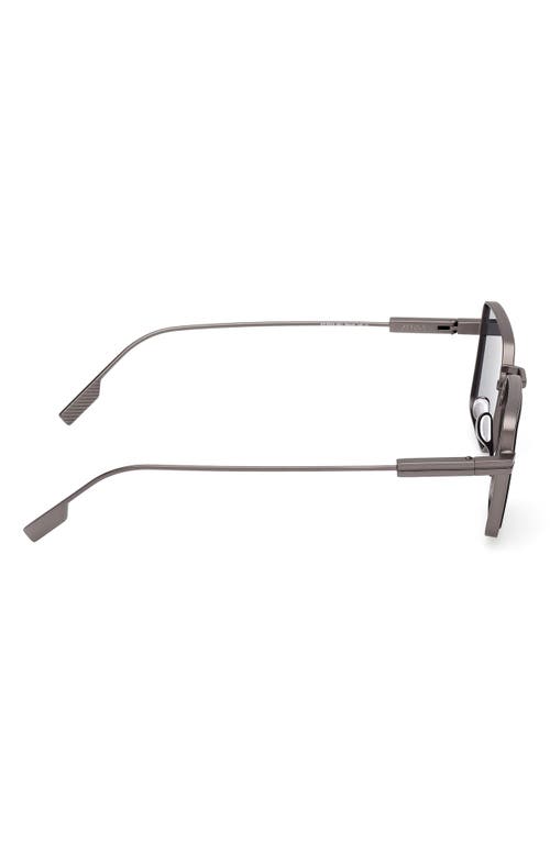 Zegna 56mm Rectangular Polarized Sunglasses In Blue