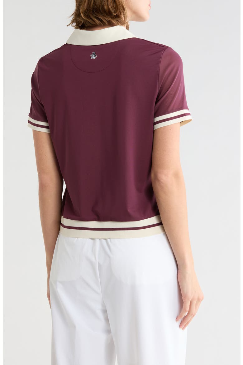 Mesh Sleeve Performance Polo, Alternate, color, MAUVE WINE