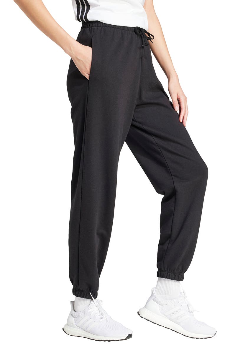 adidas Essentials French Terry Cuffed Pants, Alternate, color, Black/ White