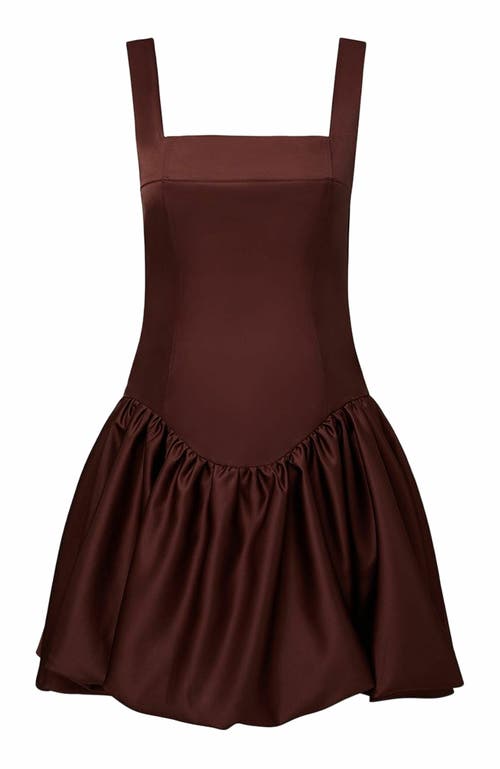 WeWoreWhat Bubble Skirt Corset Mini Dress in Chocolate at Nordstrom, Size 2