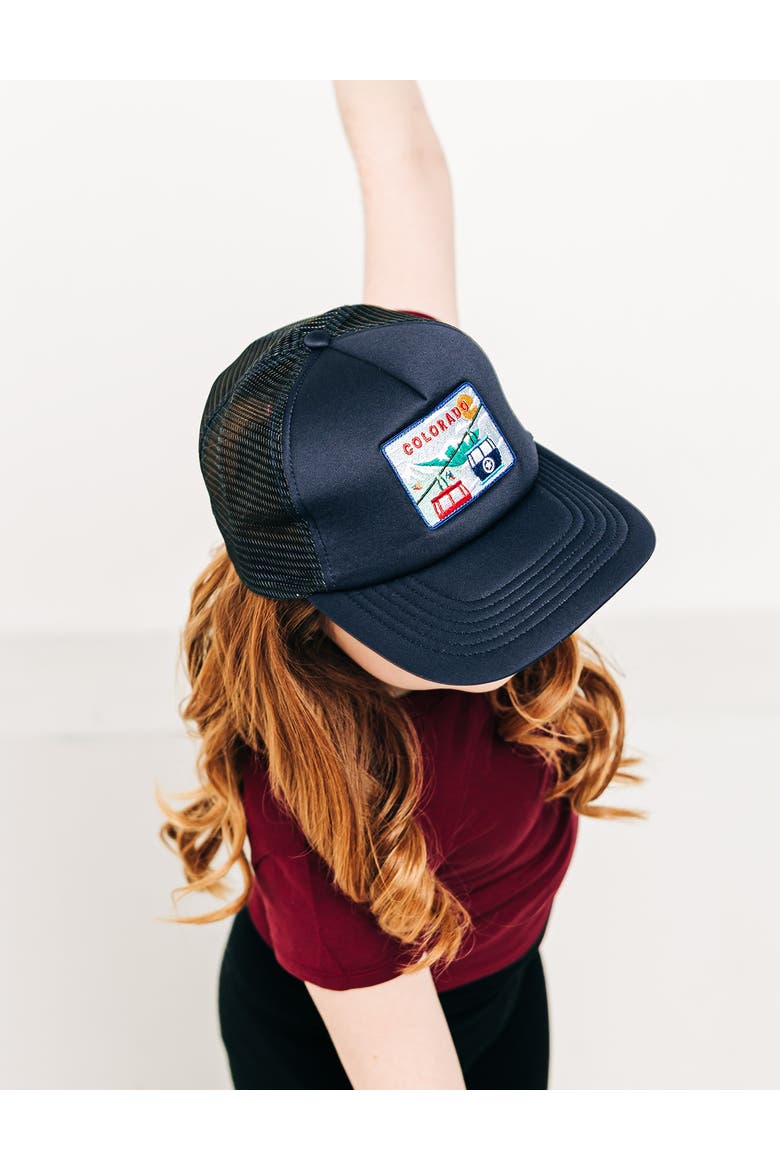 Colorado Postcard Trucker Hat - Adult, Alternate, color, Navy