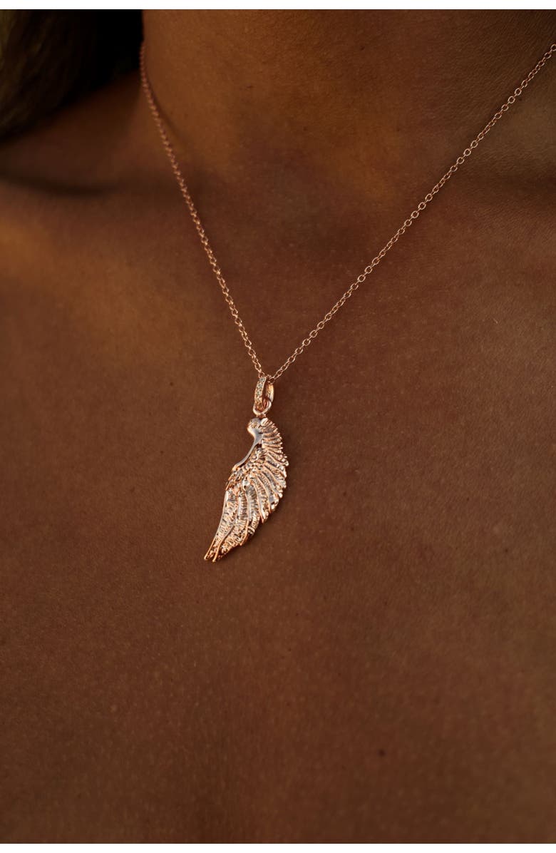 Seven Saints Angel Wing Necklace, Alternate, color, Gold