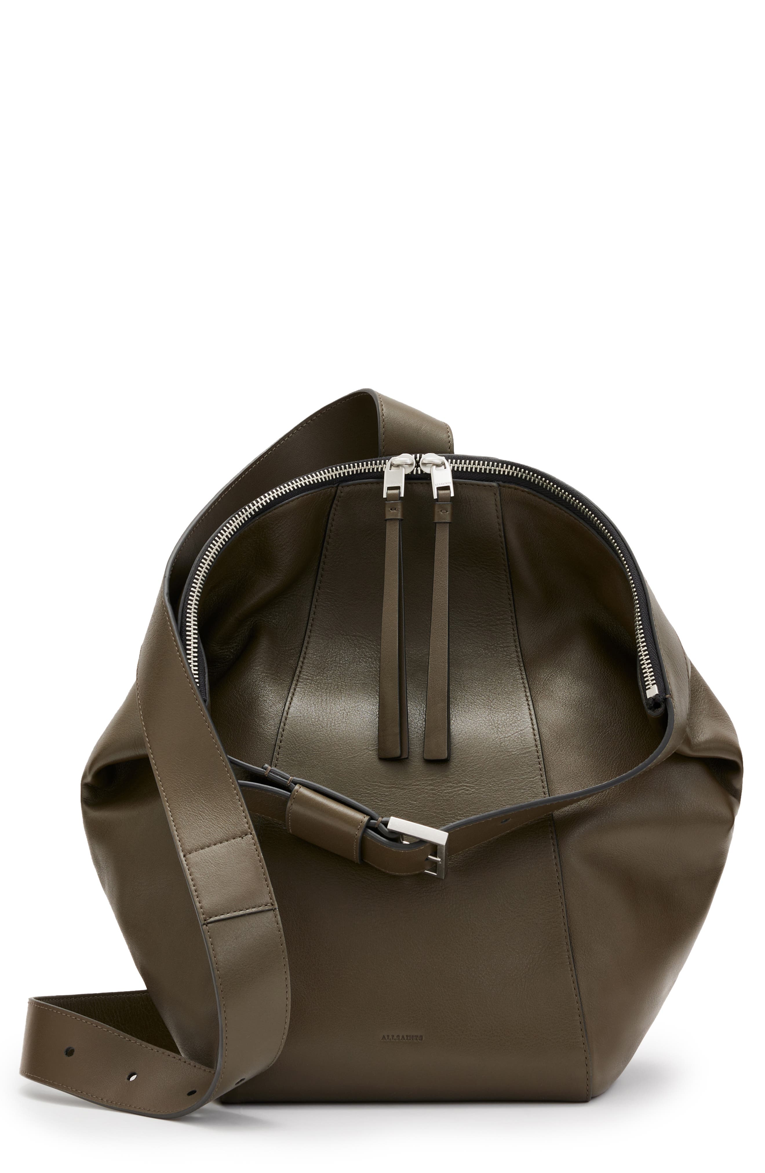 AllSaints Anouck Leather Sling Backpack, Main, color, 