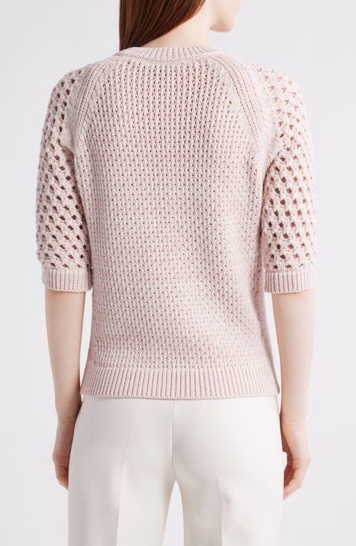 Hugo Boss Boss Funima Cotton Blend Crochet Sweater In Pink