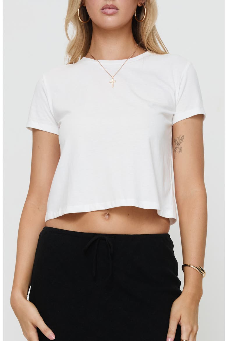 Micah Crop T-Shirt, Main, color, WHITE