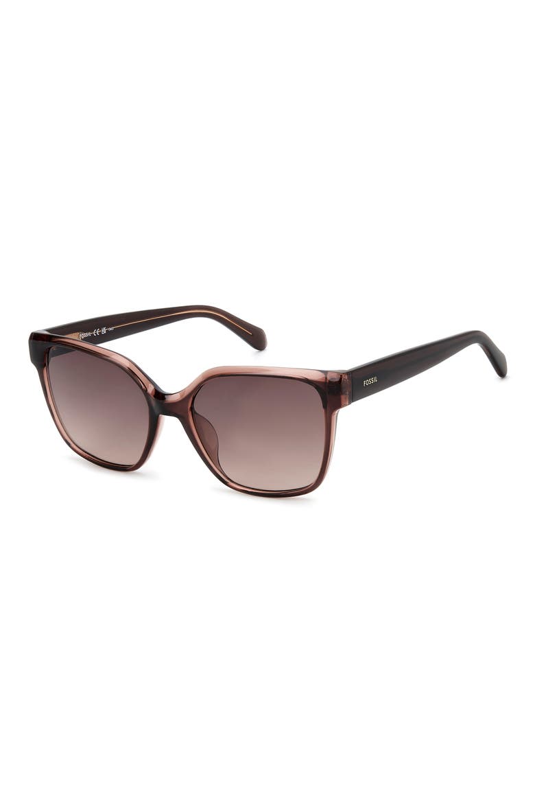 55mm Gradient Cat Eye Sunglasses, Alternate, color, CRYSTAL GREY/ BROWN SF