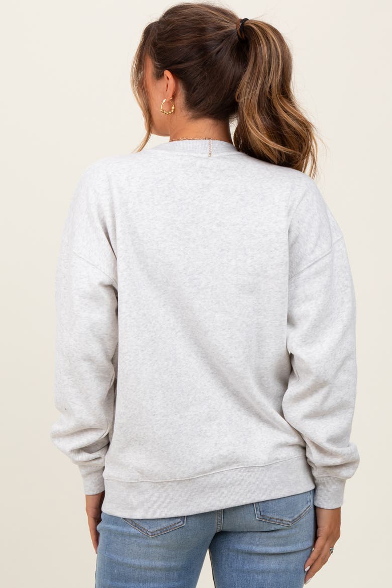 Fleece Crew Neck Relaxed Fit Sweatshirt, Alternate, color, Heather Grey