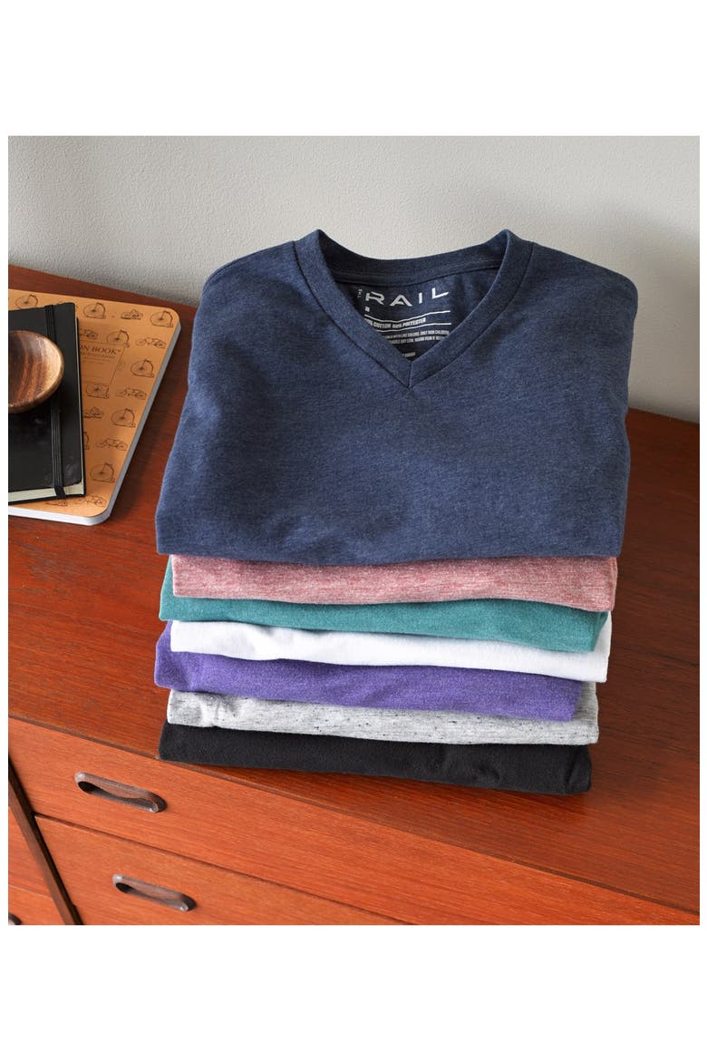 Slim Fit V-Neck T-Shirt, Alternate, color, DARK CHARCOAL HEATHER GREY