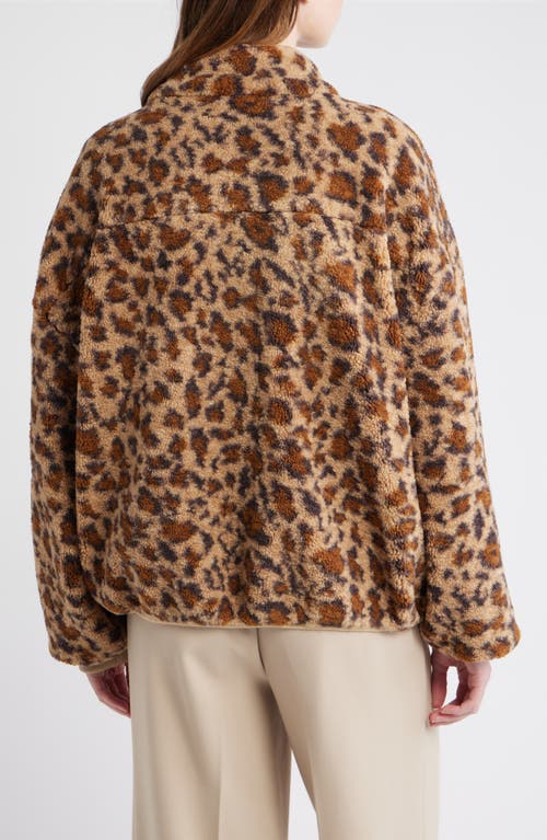 Dra Lucien Leopard Mixed Media Jacket In Brown