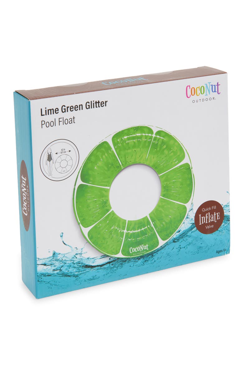 Green Glitter Lime Pool Float, Main, color, GREEN