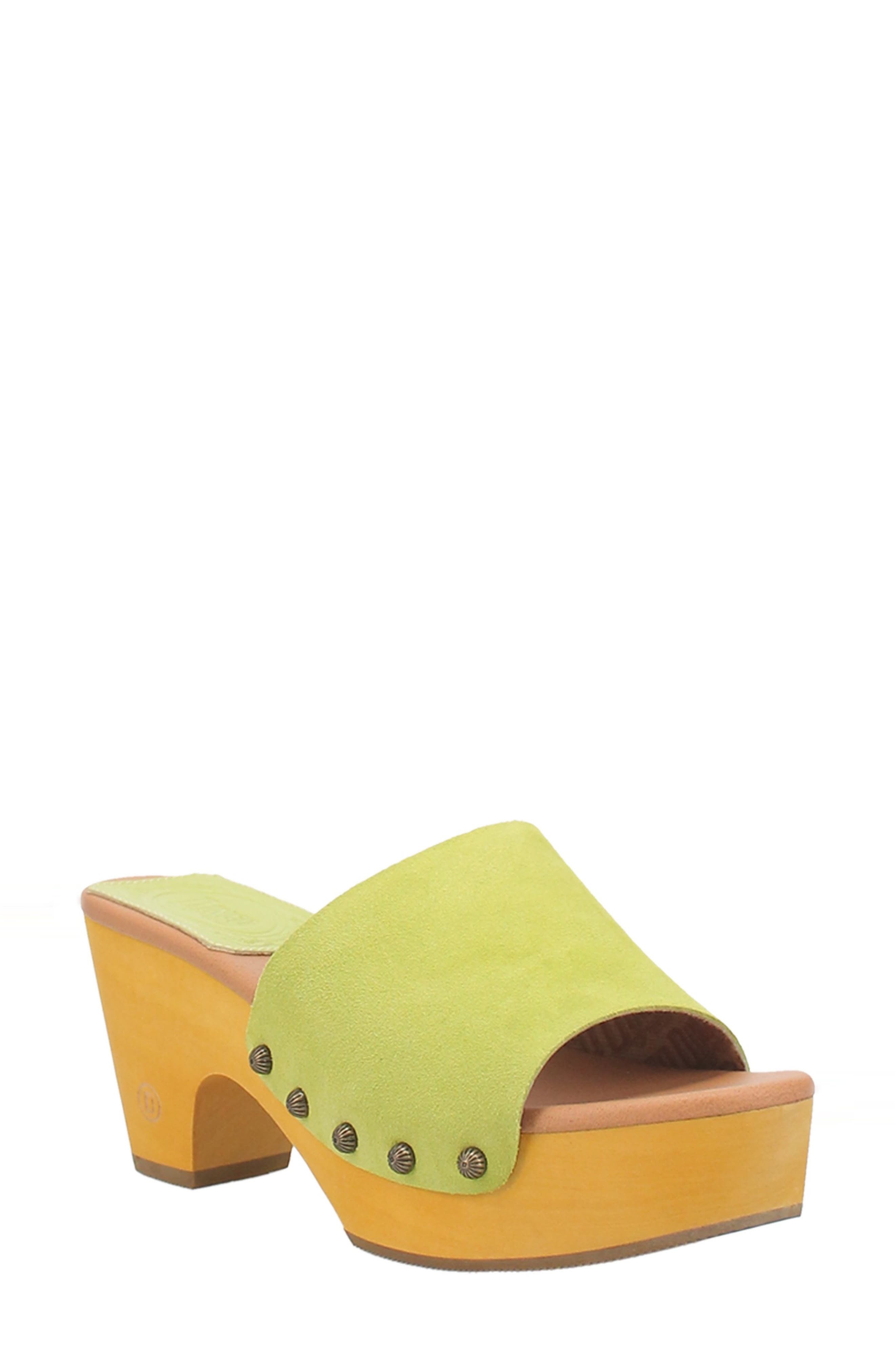 Beechwood Platform Side Sandal, Main, color, LIME