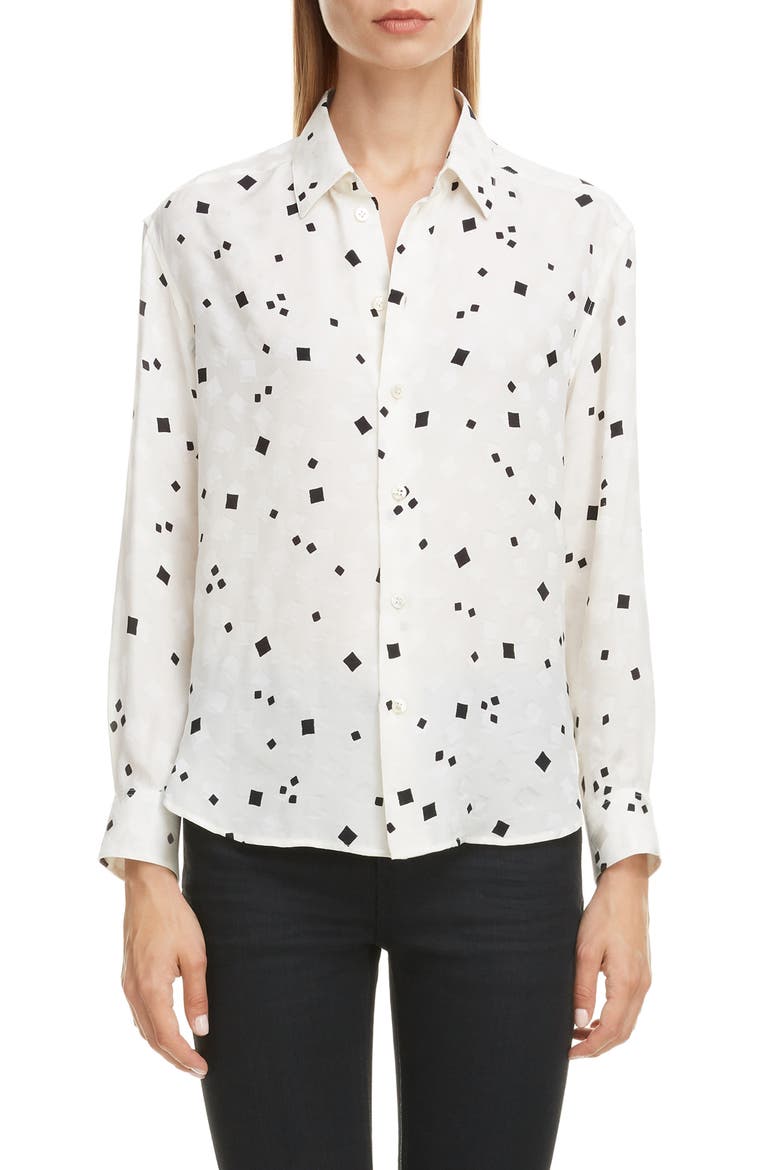Square Dot Jacquard Shirt, Main, color, CRAIE NOIR