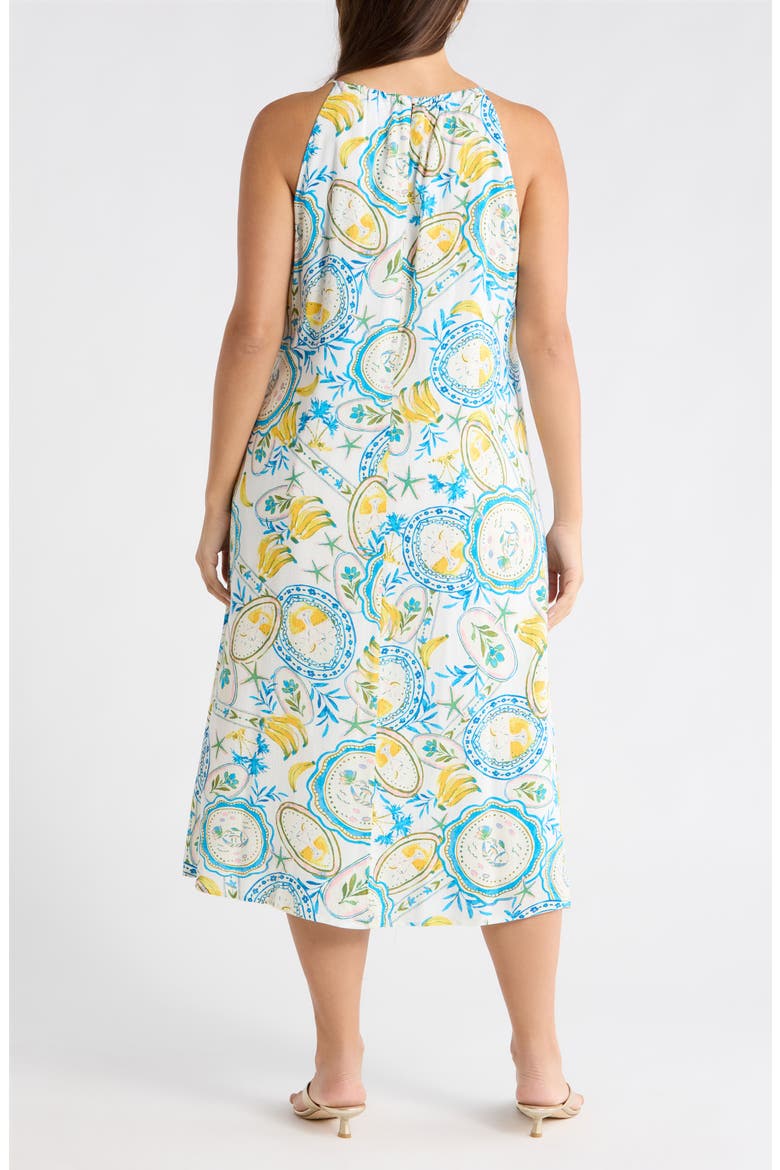 Harvest Island Brisia Midi Dress, Alternate, color, WHITE/ BLUE/ YELLOW