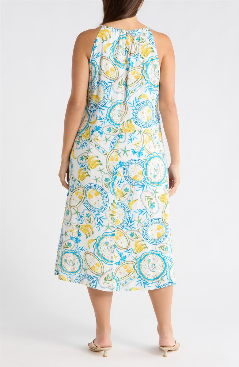 SUGARLIPS Harvest Island Brisia Midi Dress, Alternate, color, White/ Blue/ Yellow