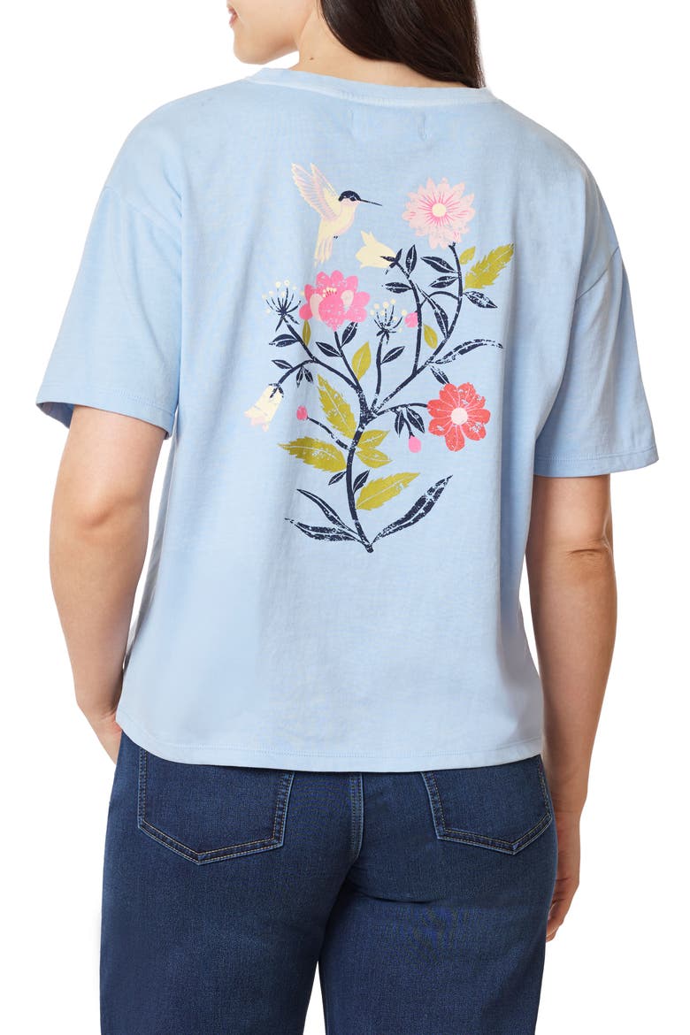 Toni Boxy Cotton Crop Tee, Alternate, color, BLUE BELL HUMMINGBIRD