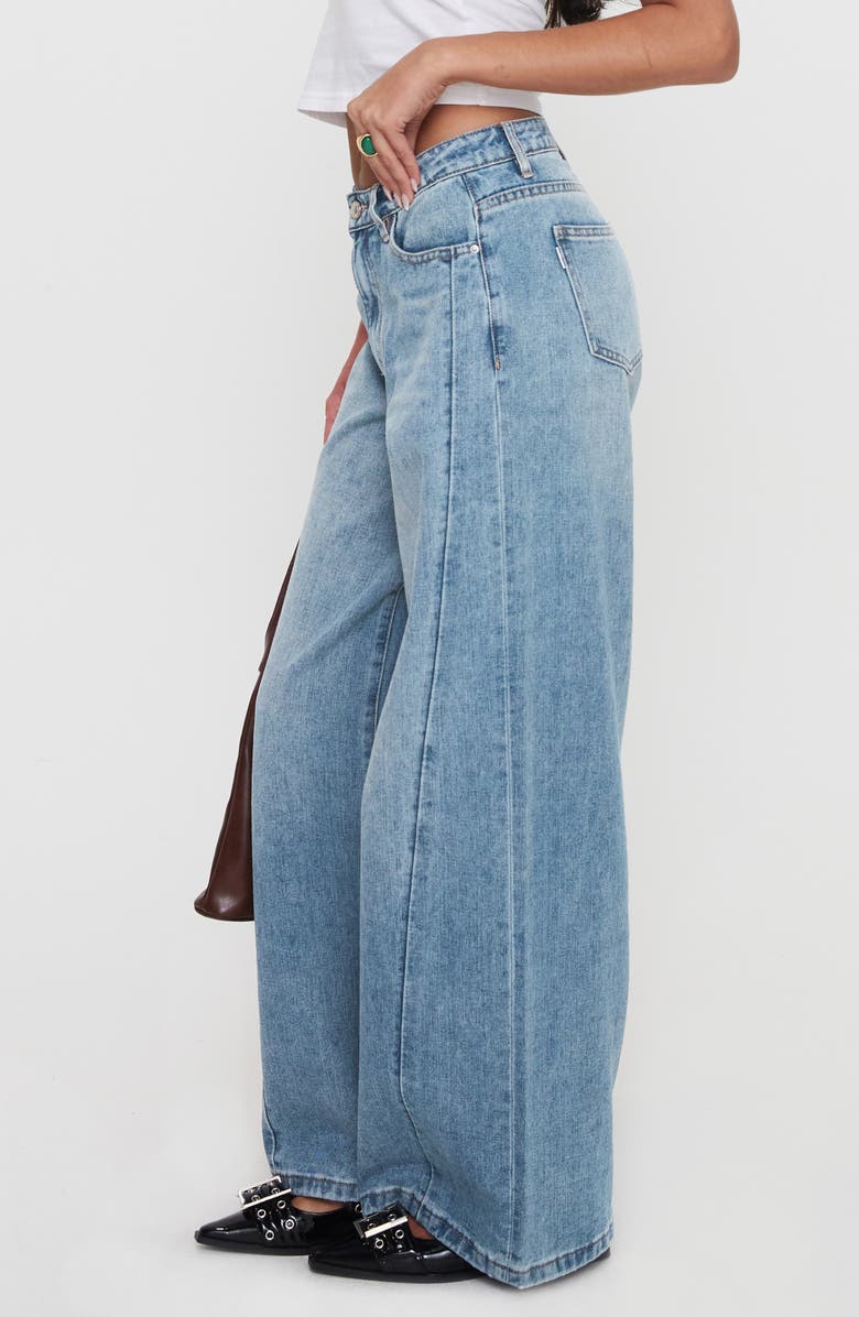 Princess Polly Ringer Low Rise Wide Leg Jeans, Alternate, color, 