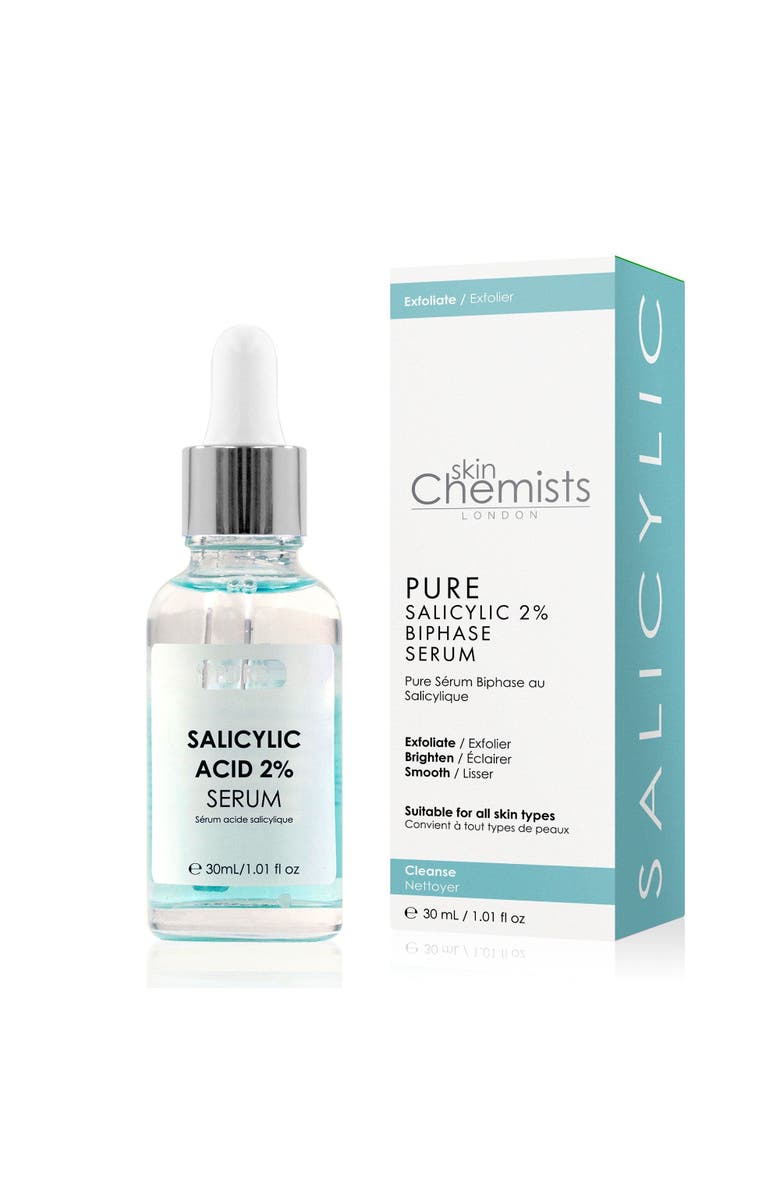 SKINCHEMISTS Pure Salicylic Acid 2% Biphase Serum 30ml for Acne & Blemishes, Large Pores, Alternate, color, White