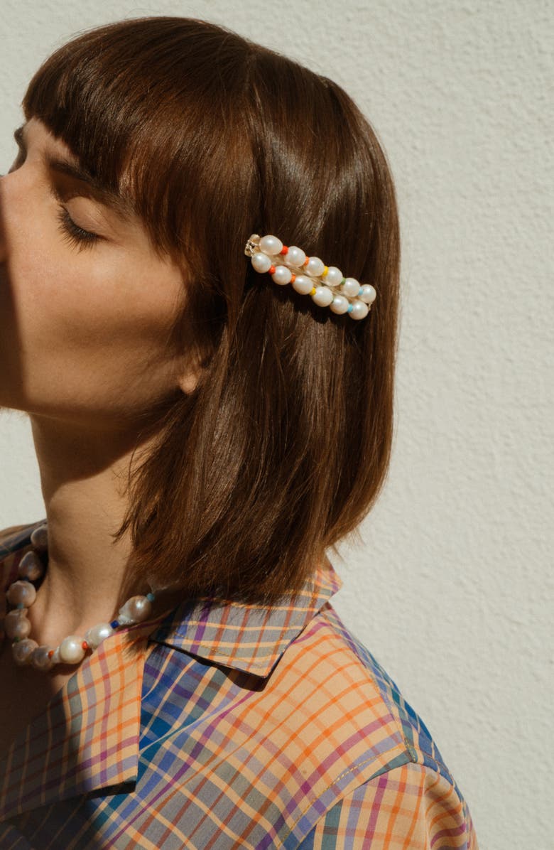 Éliou Elba Genuine Pearl Hair Clip, Alternate, color, 