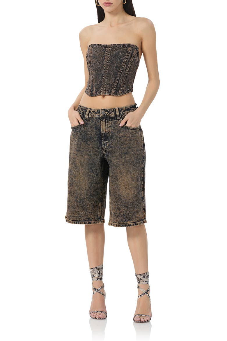 Low Rise Denim Bermuda Shorts, Alternate, color, PRALINE OD WASH