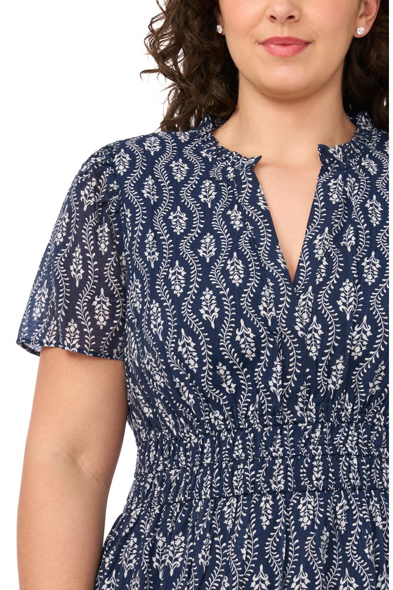 Print Smocked Waist Maxi Dress, Alternate, color, CLASSIC NAVY