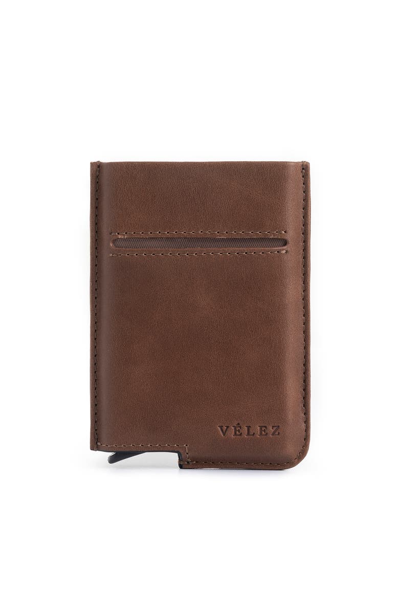 Velez Leather Mini wallet Document Holder, Main, color, Brown