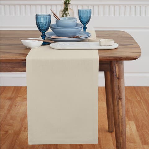 Dru Cotton Linen Solid Table Runner