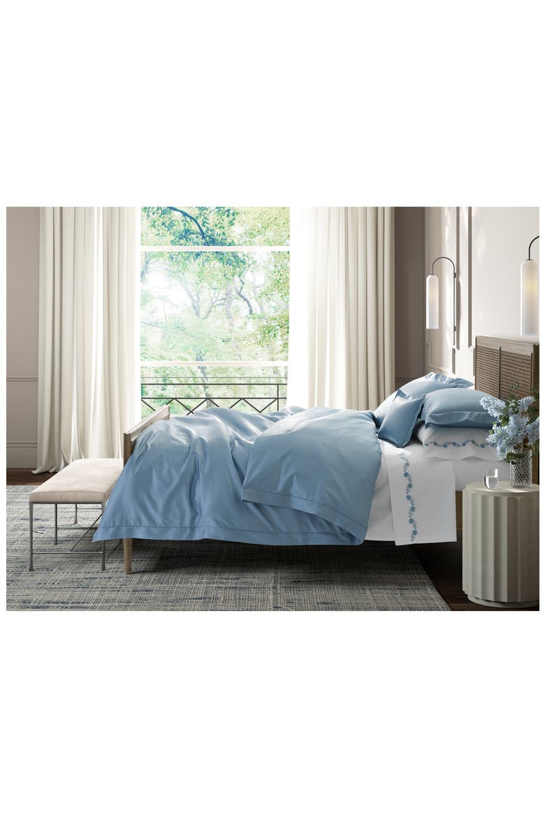 Talita Satin Stitch Duvet Cover, Alternate, color, SILVER